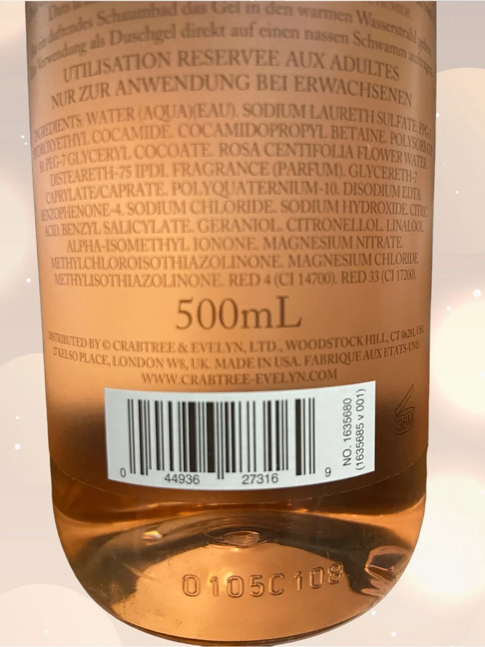 Crabtree & Evelyn Rosewater Bath & Shower Gel — Discontinued Original